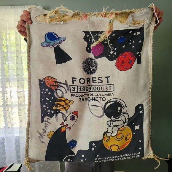 Forest Coffee Roasters Burlap Space Planet Astronaut Coffee Bean Burlap Sack